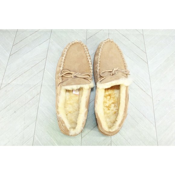 LL Bean Brown Suede Slip On Wicked Good Original Moccasin Slippers 11 Wide - Picture 6 of 9